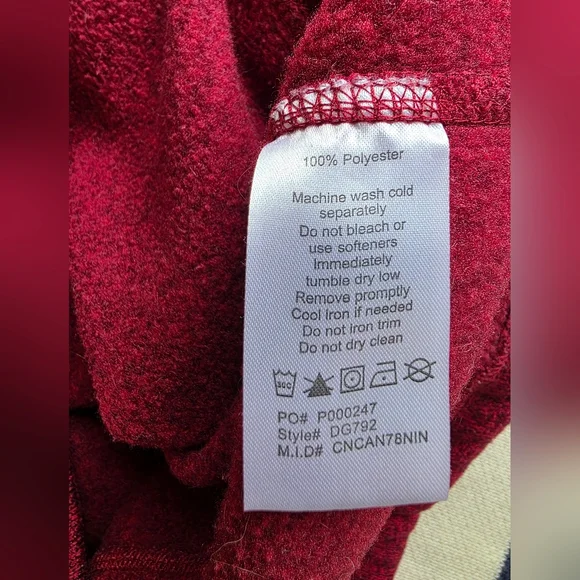 Devon & Jones Raspberry Red Quarter-Zip Fleece Pullover Sweater S Small - Picture 6 of 11